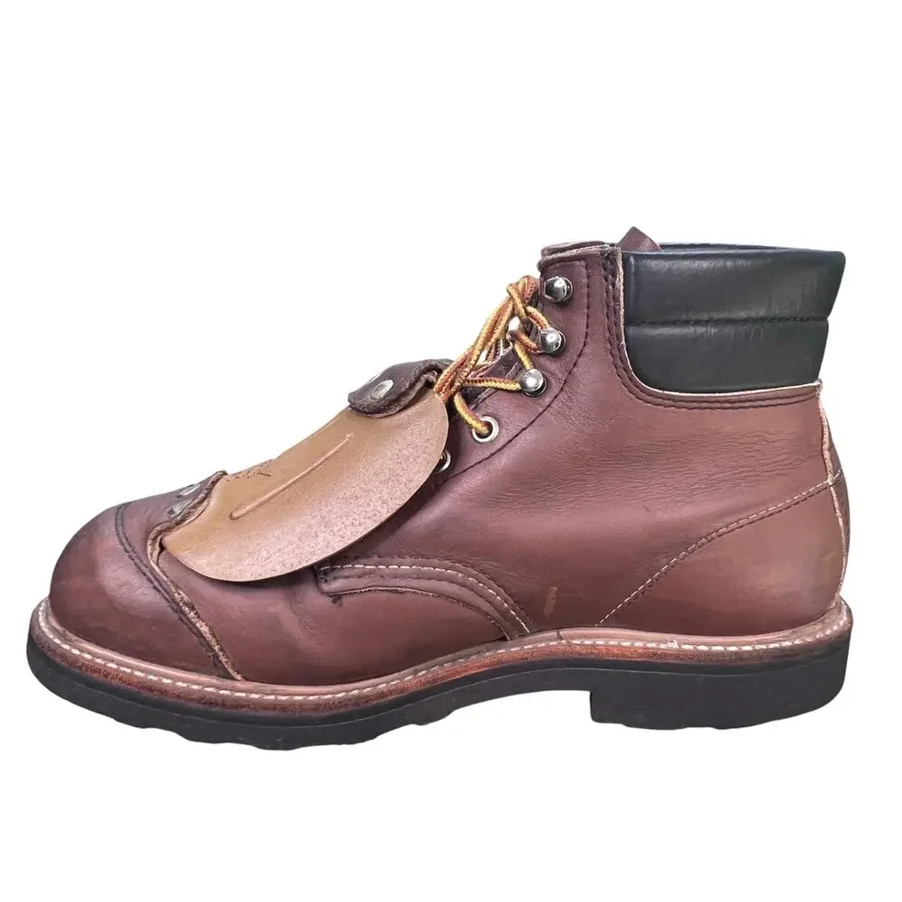 Vintage Red Wing 3511 Steel Toe Brown Metatarsal Guard Work Boots Size 8.5 D